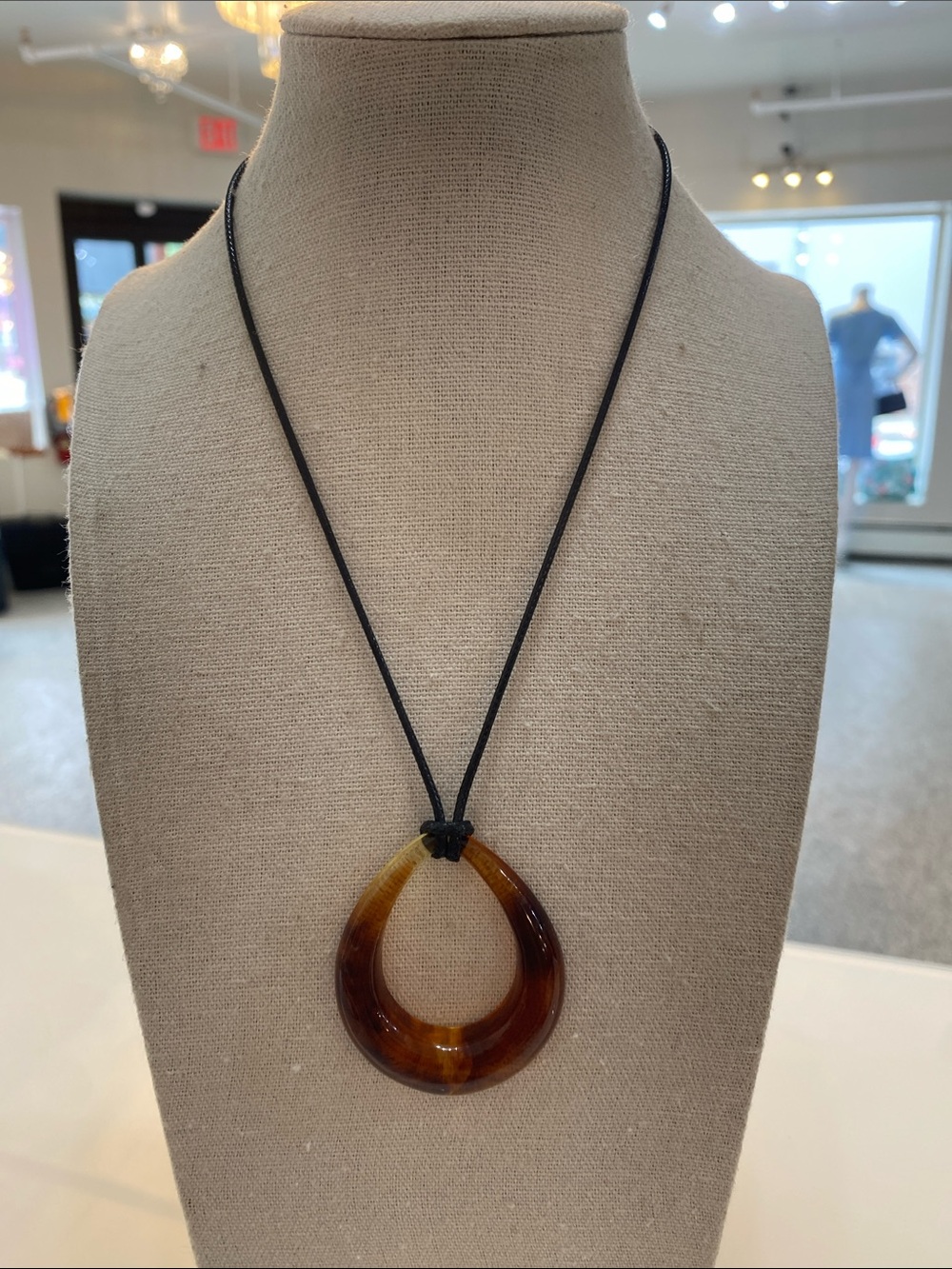 Amber Teardrop Pendant Necklace - Women Jewelry